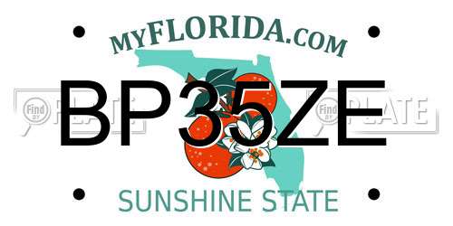 BP35ZE Florida License Plate