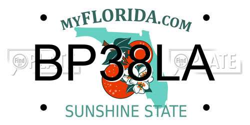 BP38LA Florida License Plate