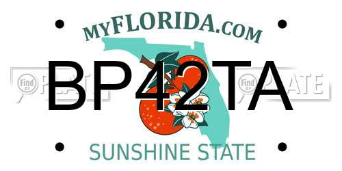 BP42TA Florida License Plate