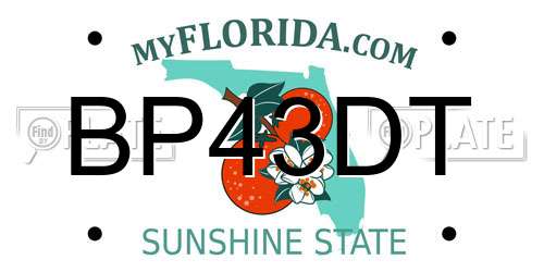 BP43DT Florida License Plate