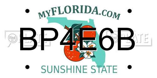 BP4E6B Florida License Plate