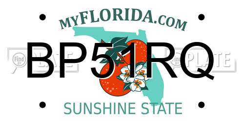 BP51RQ Florida License Plate