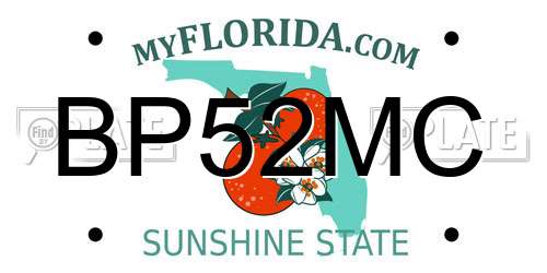 BP52MC Florida License Plate