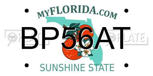 BP56AT Florida License Plate