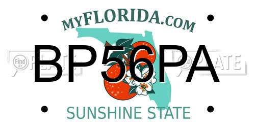 BP56PA Florida License Plate