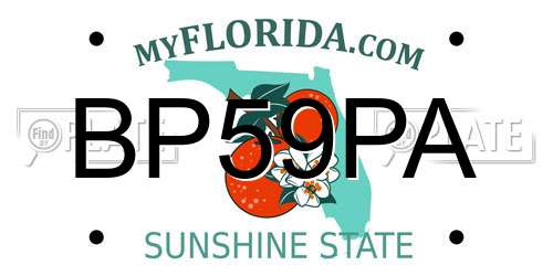 BP59PA Florida License Plate
