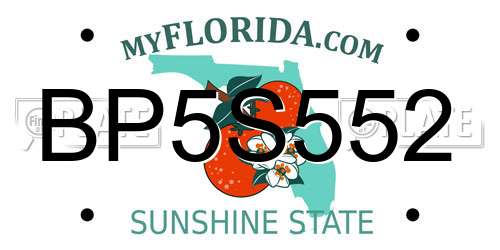 BP5S552 Florida License Plate