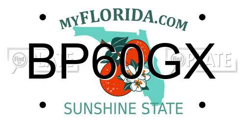 BP60GX Florida License Plate