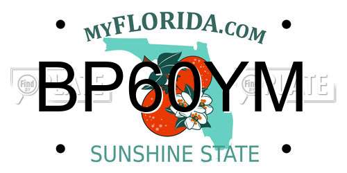 BP60YM Florida License Plate