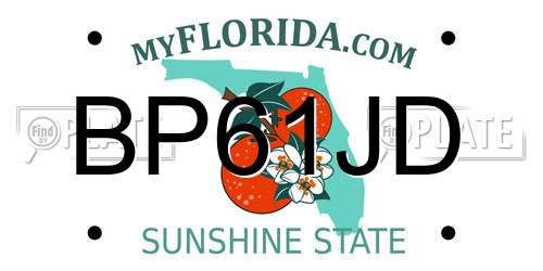BP61JD Florida License Plate
