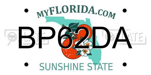 BP62DA Florida License Plate