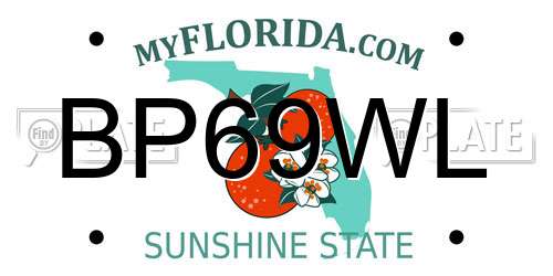 BP69WL Florida License Plate