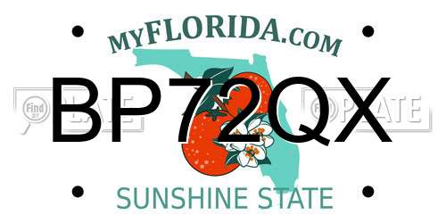 BP72QX Florida License Plate