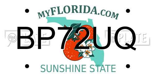 BP72UQ Florida License Plate