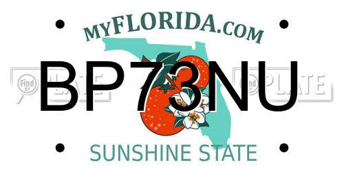 BP73NU Florida License Plate