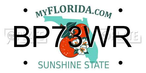 BP73WR Florida License Plate