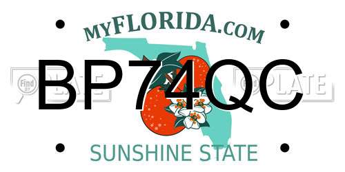 BP74QC Florida License Plate