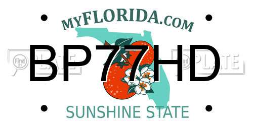 BP77HD Florida License Plate