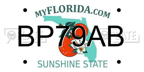 BP79AB Florida License Plate