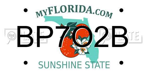 BP7O2B Florida License Plate