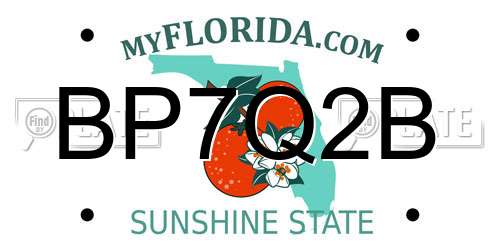 BP7Q2B Florida License Plate