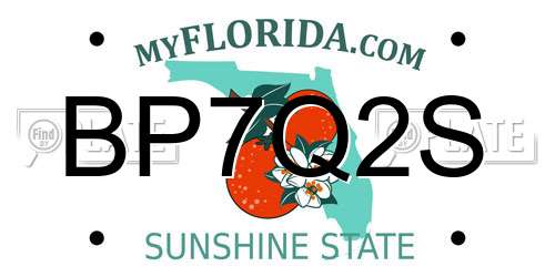 BP7Q2S Florida License Plate