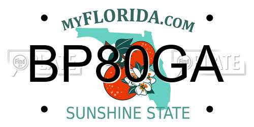 BP80GA Florida License Plate
