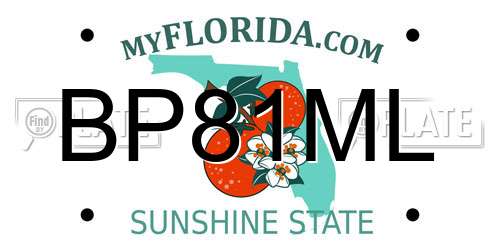 BP81ML Florida License Plate