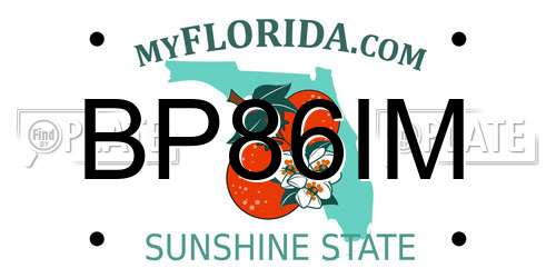 BP86IM Florida License Plate
