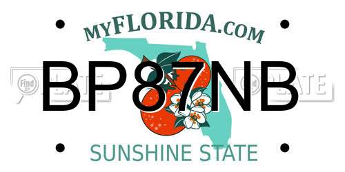 BP87NB Florida License Plate