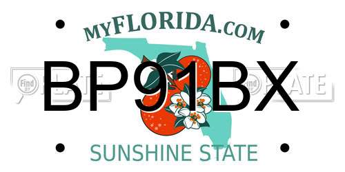 BP91BX Florida License Plate