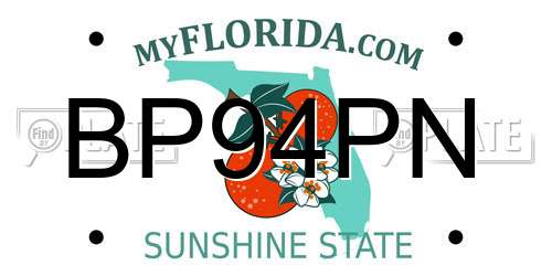 BP94PN Florida License Plate