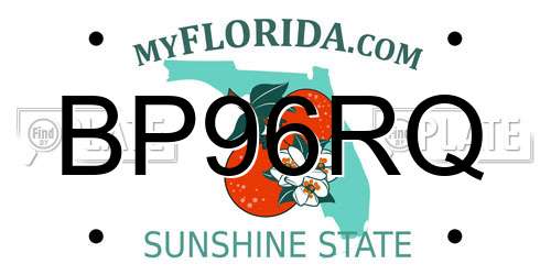BP96RQ Florida License Plate