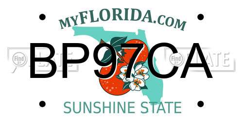 BP97CA Florida License Plate