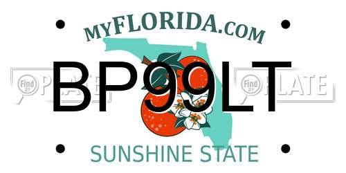 BP99LT Florida License Plate