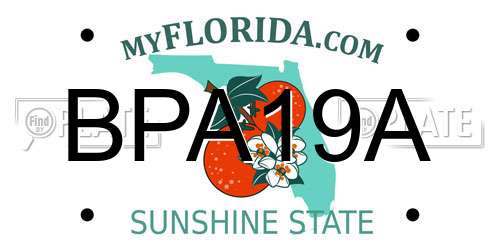 BPA19A Florida License Plate