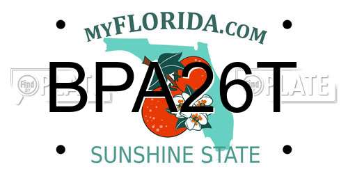BPA26T Florida License Plate