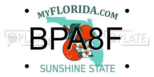 BPA8F Florida License Plate