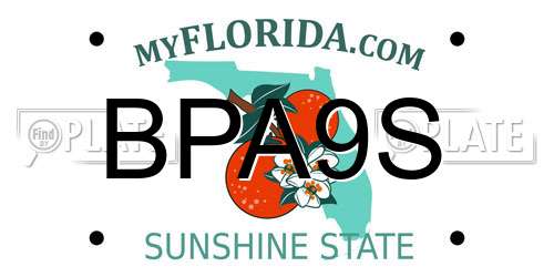 BPA9S Florida License Plate