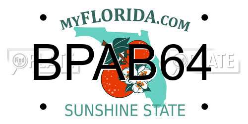 BPAB64 Florida License Plate