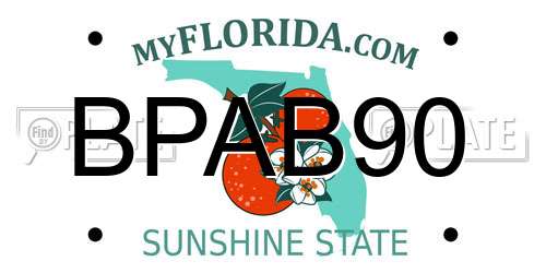 BPAB90 Florida License Plate