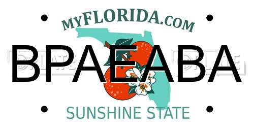 BPAEABA Florida License Plate