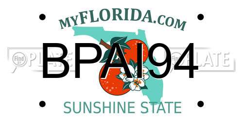 BPAI94 Florida License Plate