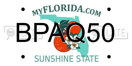 BPAQ50 Florida License Plate