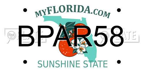 BPAR58 Florida License Plate