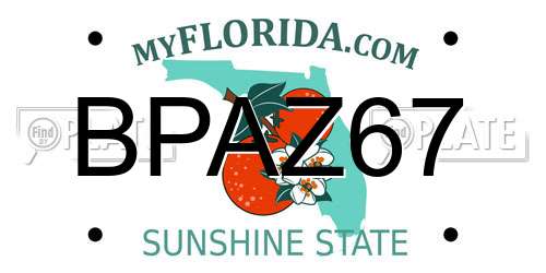 BPAZ67 Florida License Plate