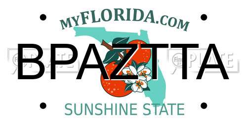 BPAZTTA Florida License Plate