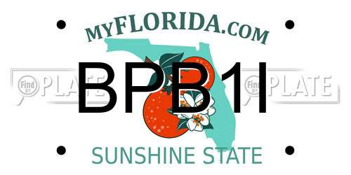 BPB1I Florida License Plate
