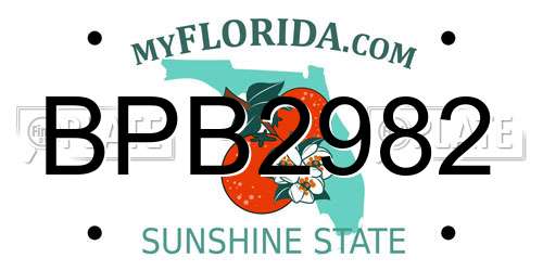 BPB2982 Florida License Plate