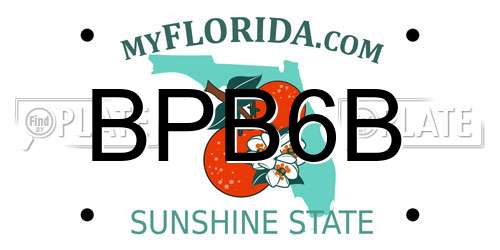 BPB6B Florida License Plate